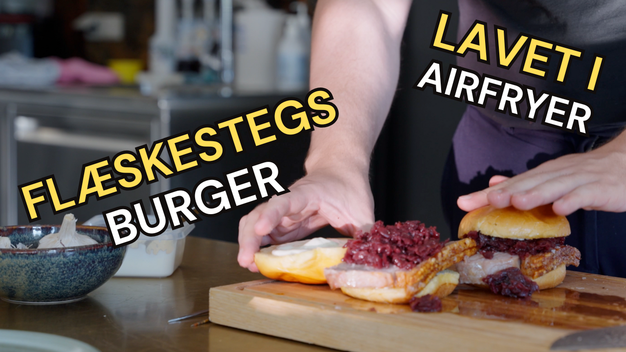Fläsksteksburgare tillagad i airfryer