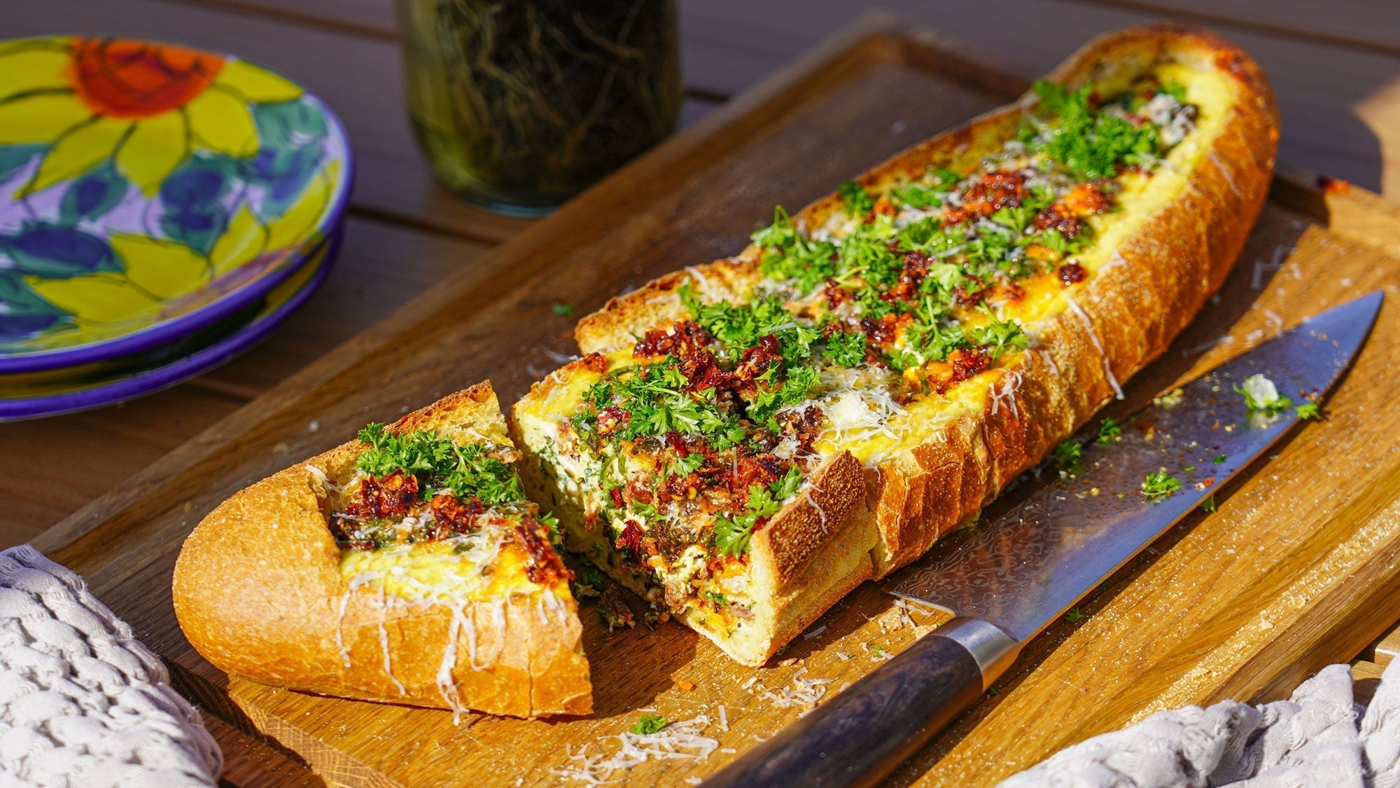 Egg Boats med spenat, feta & soltorkade tomater