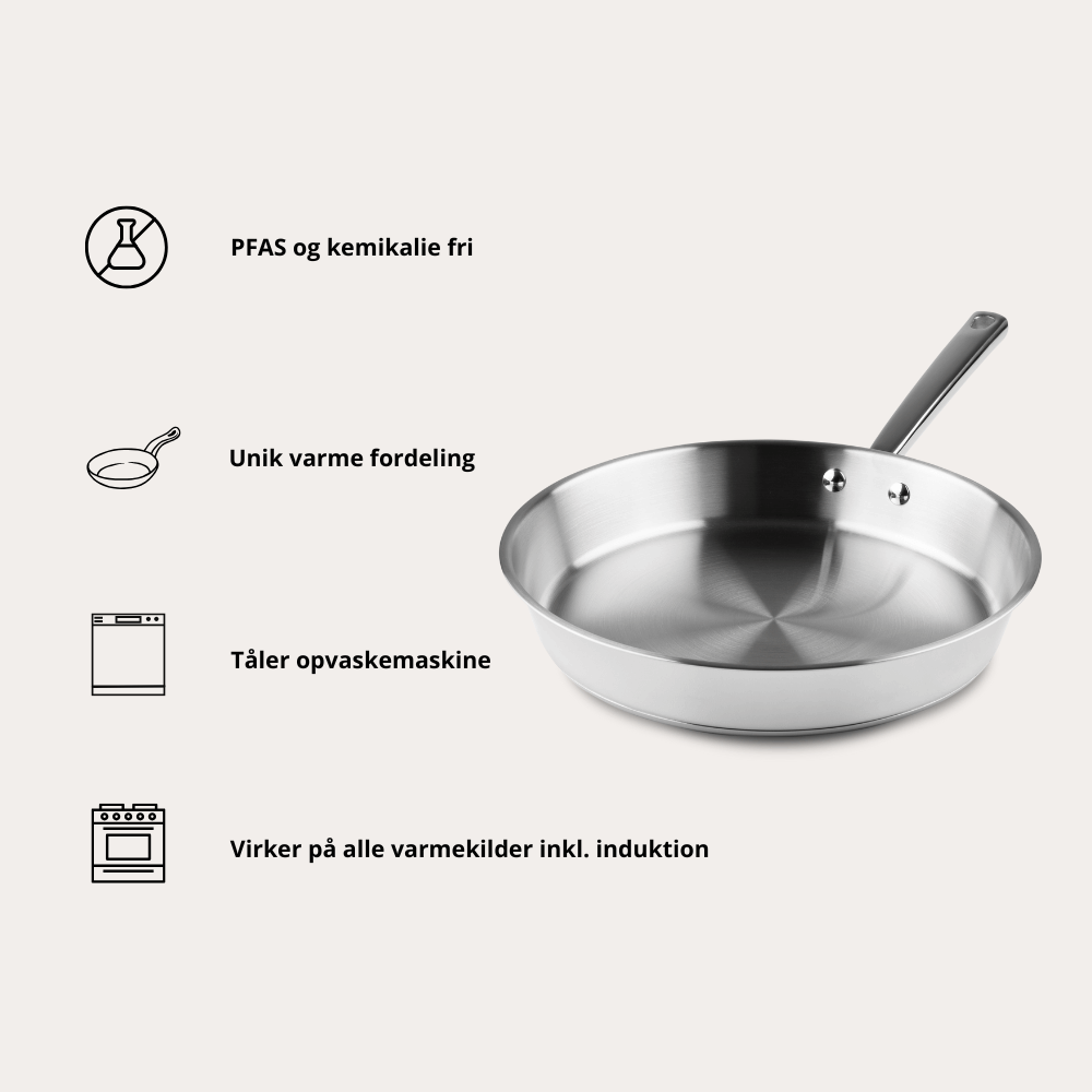Stekpanna i rostfritt stål på 28 cm från Qookware