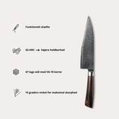 Gyuto kockkniv Rose från Qookware