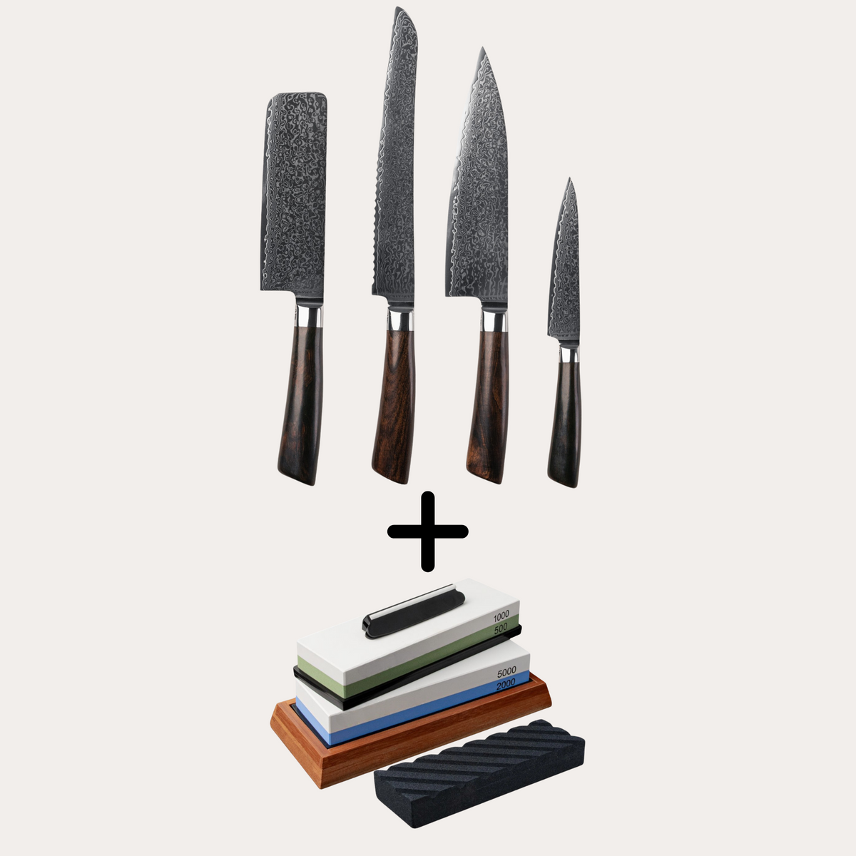 Knivset Allround Set Rose 4 knivar och underhållsset från Qookware