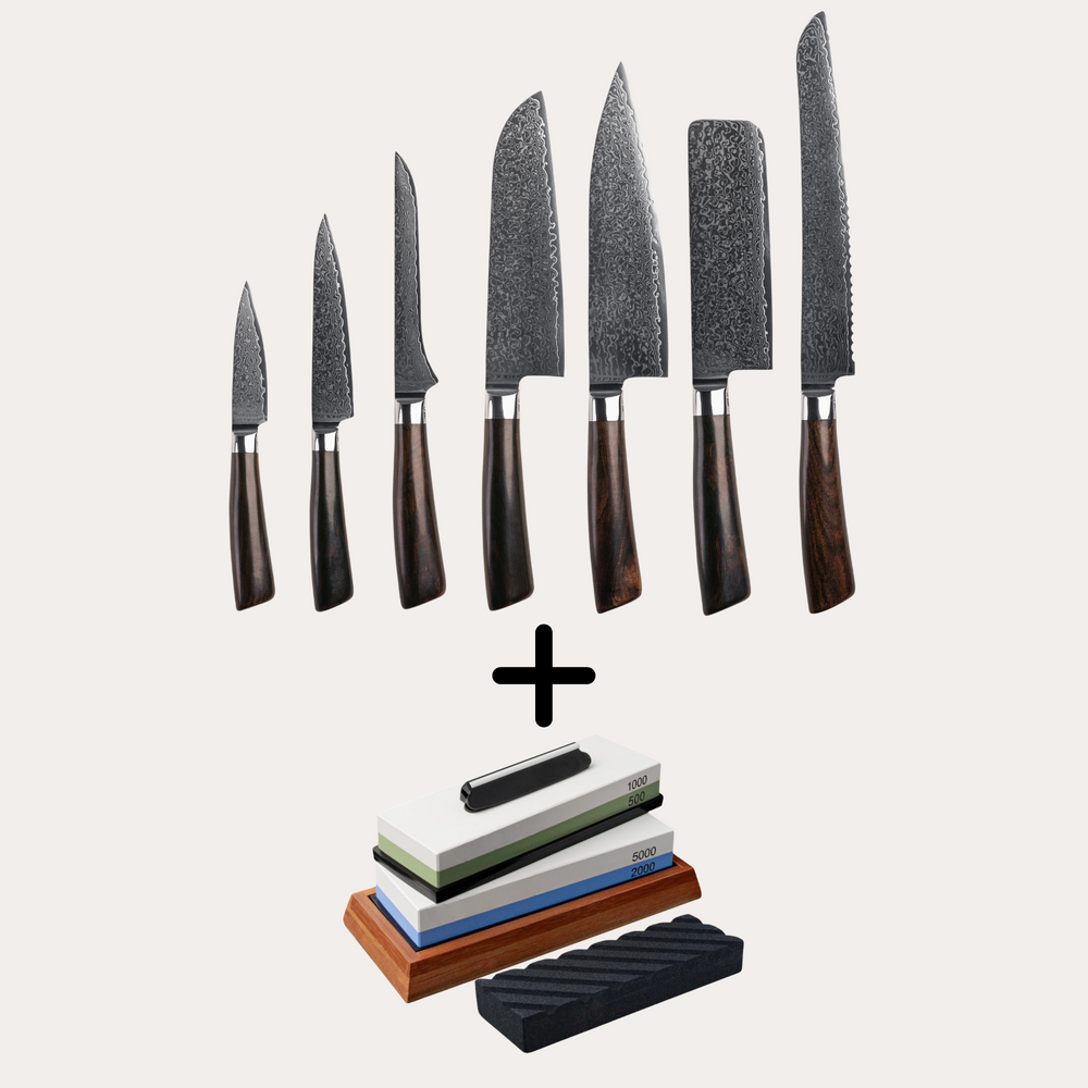Knivset Complete Set Rose med 7 knivar och underhållsset