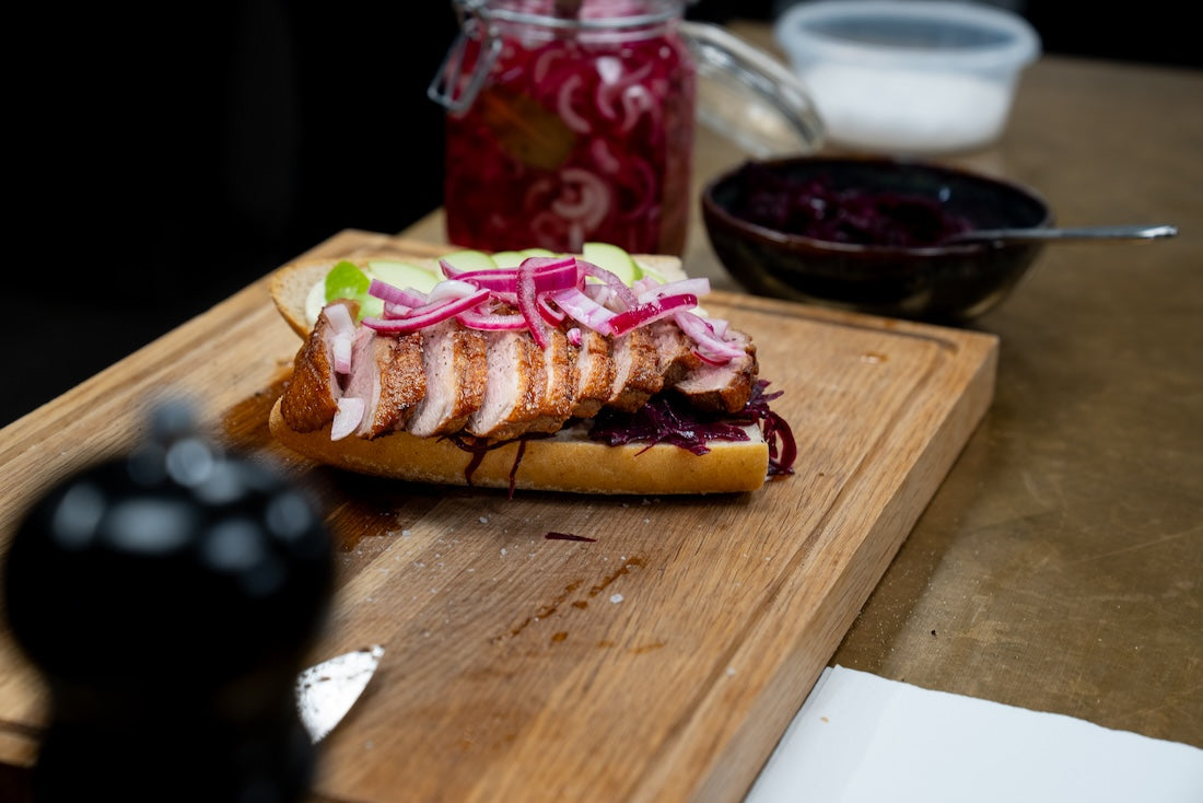 Sandwich med stekt ankbröst