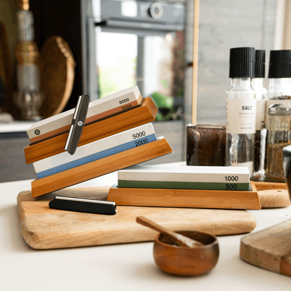 Slipstensset med tre slipstenar från Qookware