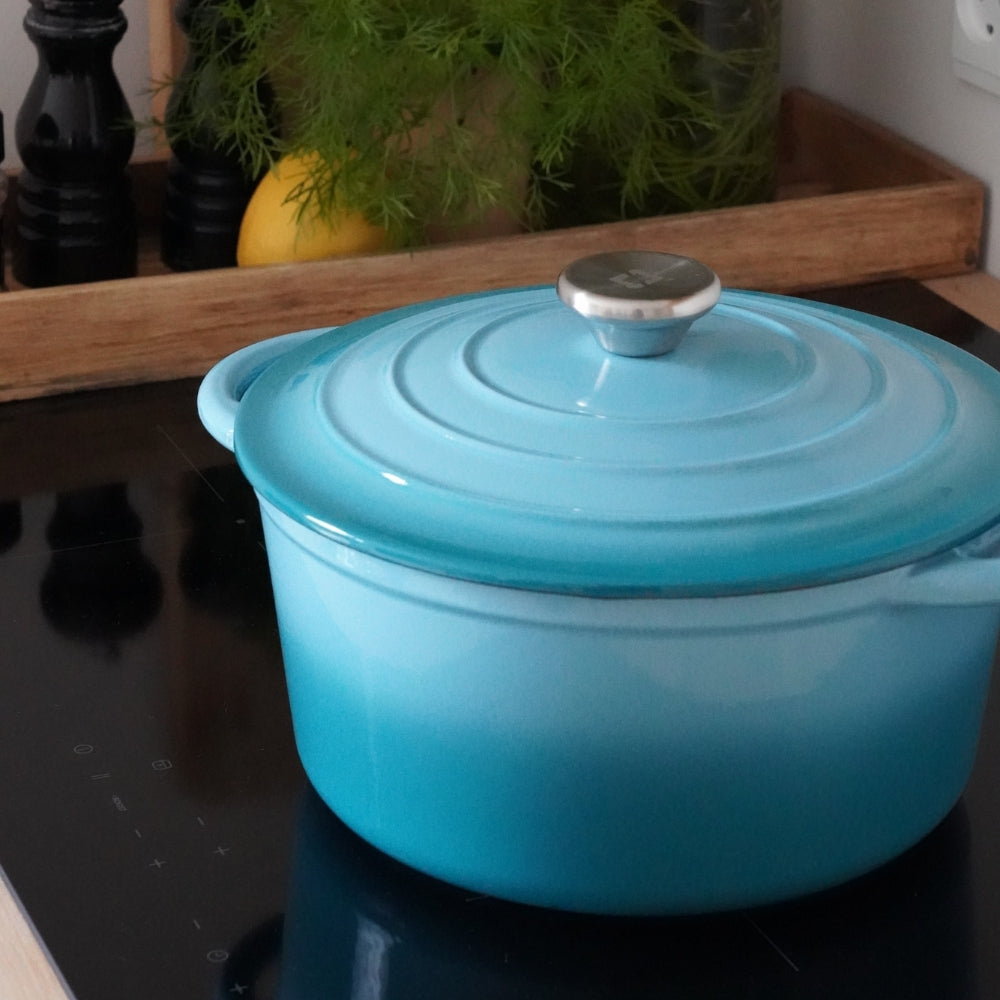 Gryta i emaljerat gjutjärn på 4 liter med lock från Qookware
