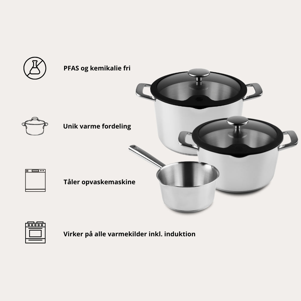Grytset 3 delar ChefGrade från Qookware