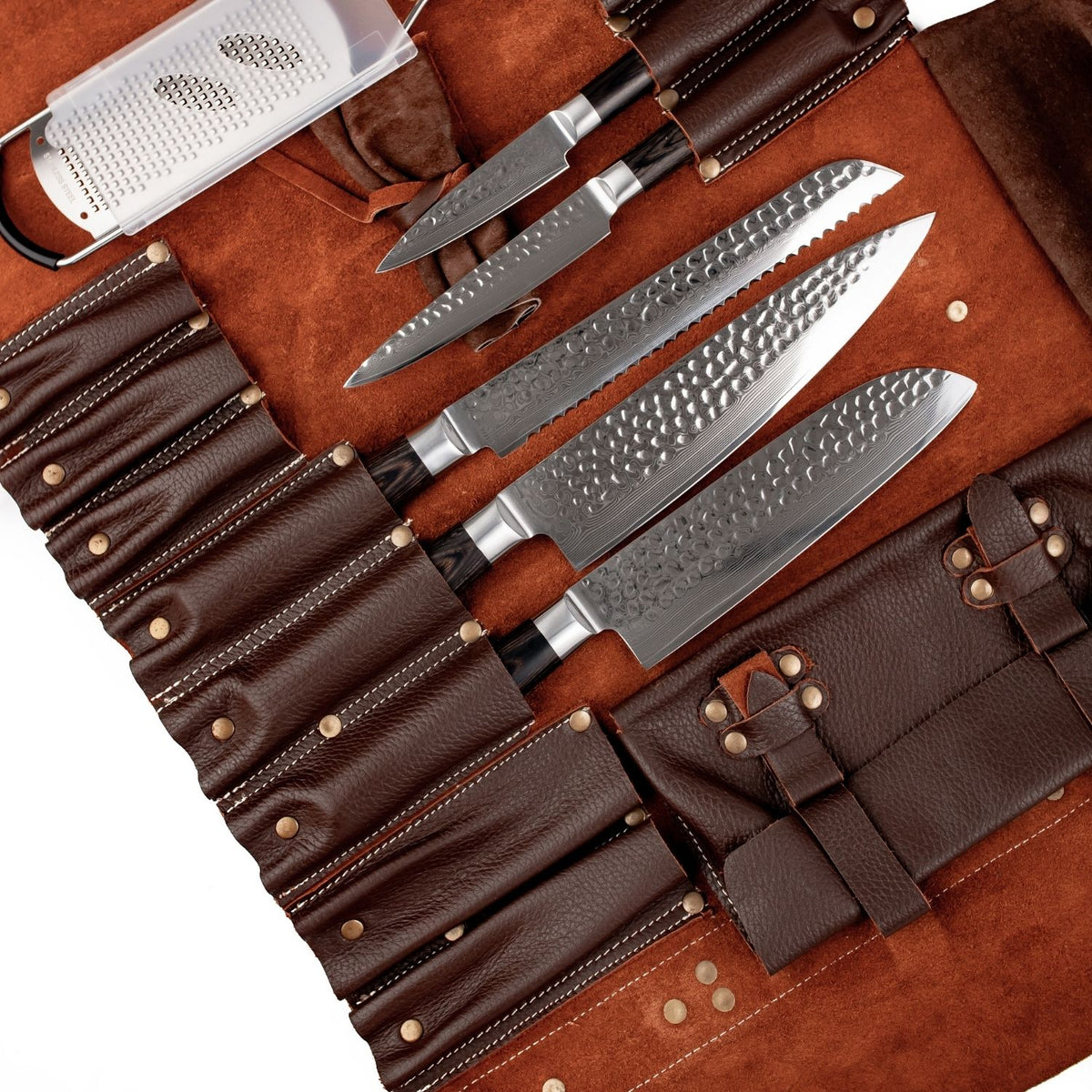 Knivväska i äkta brunt läder från Qookware