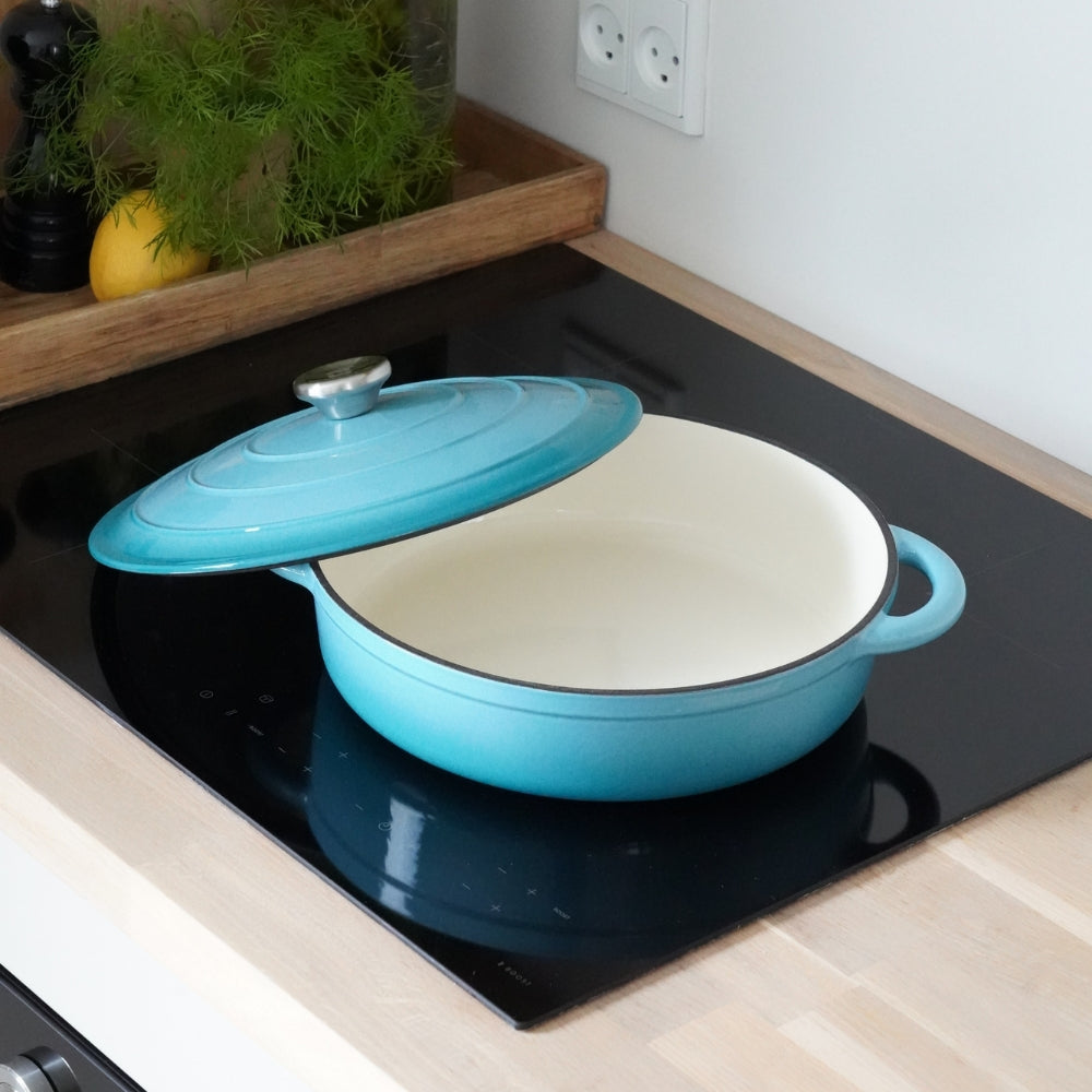 Sautégryta i emaljerat gjutjärn på 3,5 liter med lock från Qookware